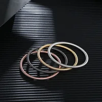 HuPo.HuTu. Stylish And Simple Personality Diameter 4.2mm Spring Coil Bracelet Men Screw Head Open Carbon Steel Bracelet Women 2