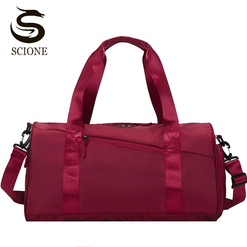 

Unisex Sports Gym Bags Dry Wet Separation Oxford Fitness Bag With Shoes Pockets Travel Handbags Solid Color Shoulder Bag XA202M