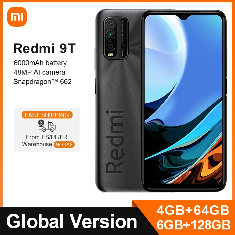 Глобальная версия Xiaomi Redmi-9 T 4GB 64GB Смартфон Snapdragon 662 48MP Quad Camera 6000 мА/ч 6 53 quotFHD +</h5><ul><li>Категория: Все товары</li></ul><p>10 708,75 — 13 572,76 руб.</p><p>Есть скидка</p><p><img decoding=