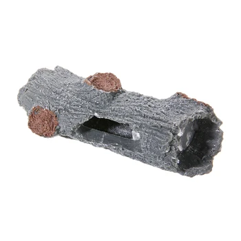 

Aquarium Log Hide Hollow Tree Resin Fish Tank Decoration Accessories for Squid Shrimp Turtle 12.5x6.5x5cm