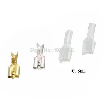 

Female Terminals 6.3 mm with transparent sheath inserted spring 6.3mm Female connector terminal Faston with insulator for wire