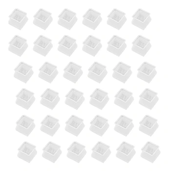 

36Pcs Furniture Silicon Square Protection Cover,Chair Leg Caps Furniture Table Feet Cover,Prevents Scratches and Noise