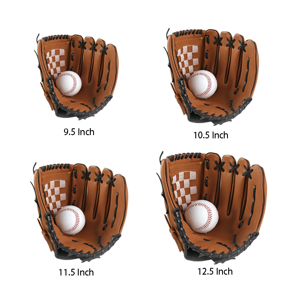 1 шт., мужские и женские бейсбольные перчатки, для улицы, для левой руки, ударные, уменьшающие, регулируемые, удобные, тренировочные, для спорта и софтбола, перчатки, аксессуары