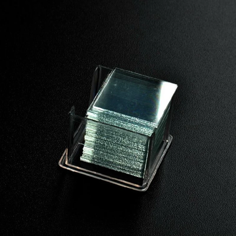 Microscope Glass Slides 100 PCS Transparent Square Glass Slides Coverslips 18x18mm-24x24mm for Microscope