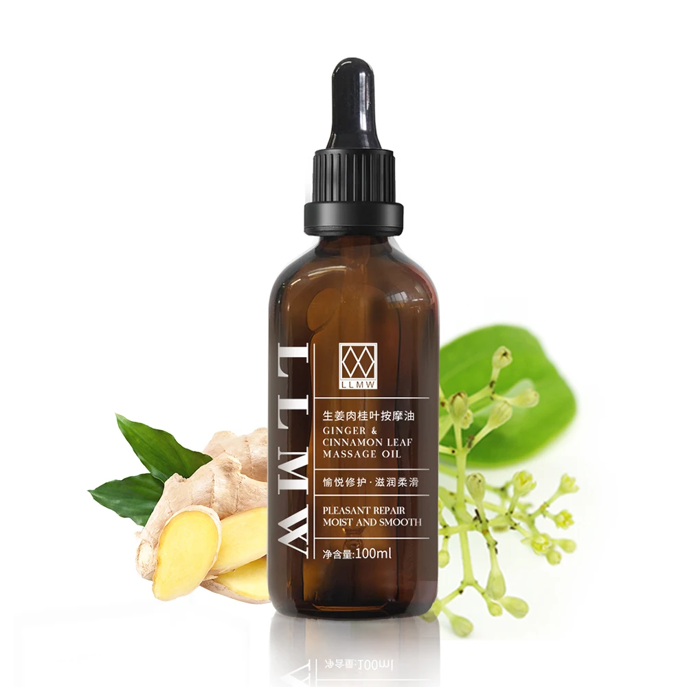 Массажное масло с листьями имбиря корицы 100 мл натуральное растительное эфирное