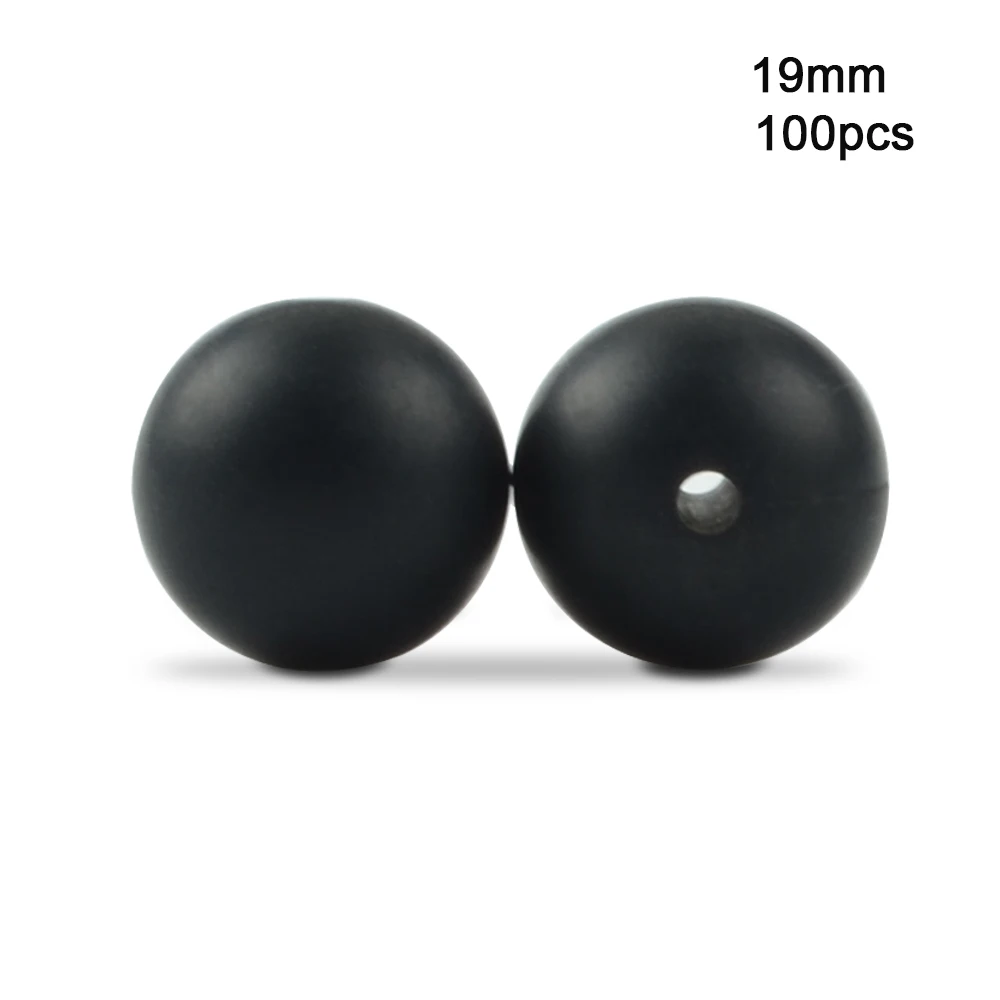Smoky black LOFCA 100 шт 19 мм круглые силиконовые бусины Детские Прорезыватели без бисфенола пищевая детская игрушка DIY ювелирные изделия ожерелье аксессуары для кормления - Цвет: Smoky black