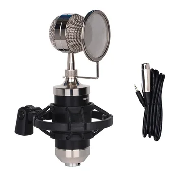 

Recording Mic Cardioid Condenser Microphone Kit with Shock Mount Filter for Vocal Live Streaming Singing Broadcasting