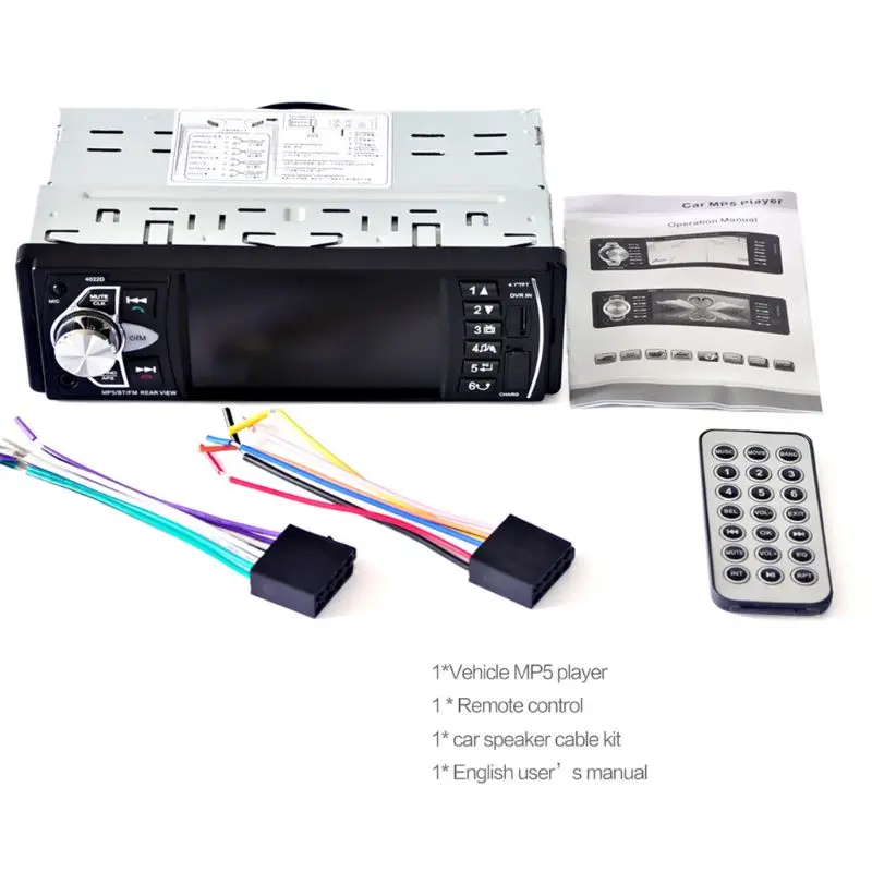 4,1 дюймов 1 Din hd автомобильный стерео радио Bluetooth MP3 MP5 плеер Поддержка USB/FM/TF