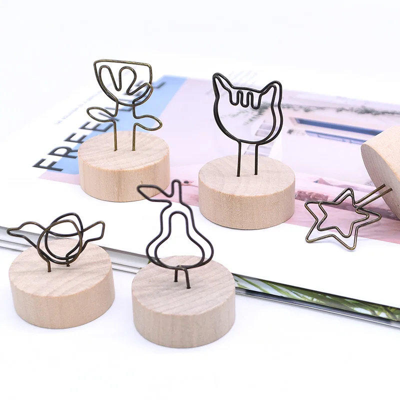1/3 шт. DIY Деревянные Бизнес держатель для карт деревянные поделки деревянная железная арт зажим для заметок Бизнес, с отделением для карт, домашний Спальня учебы