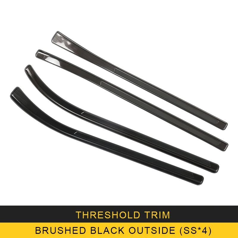 Steel black insideX4 Накладки на пороги, Накладка на порог педали, хромированная Накладка для салона автомобиля Volkswagen VW Atlas - Название цвета: Steel black insideX4