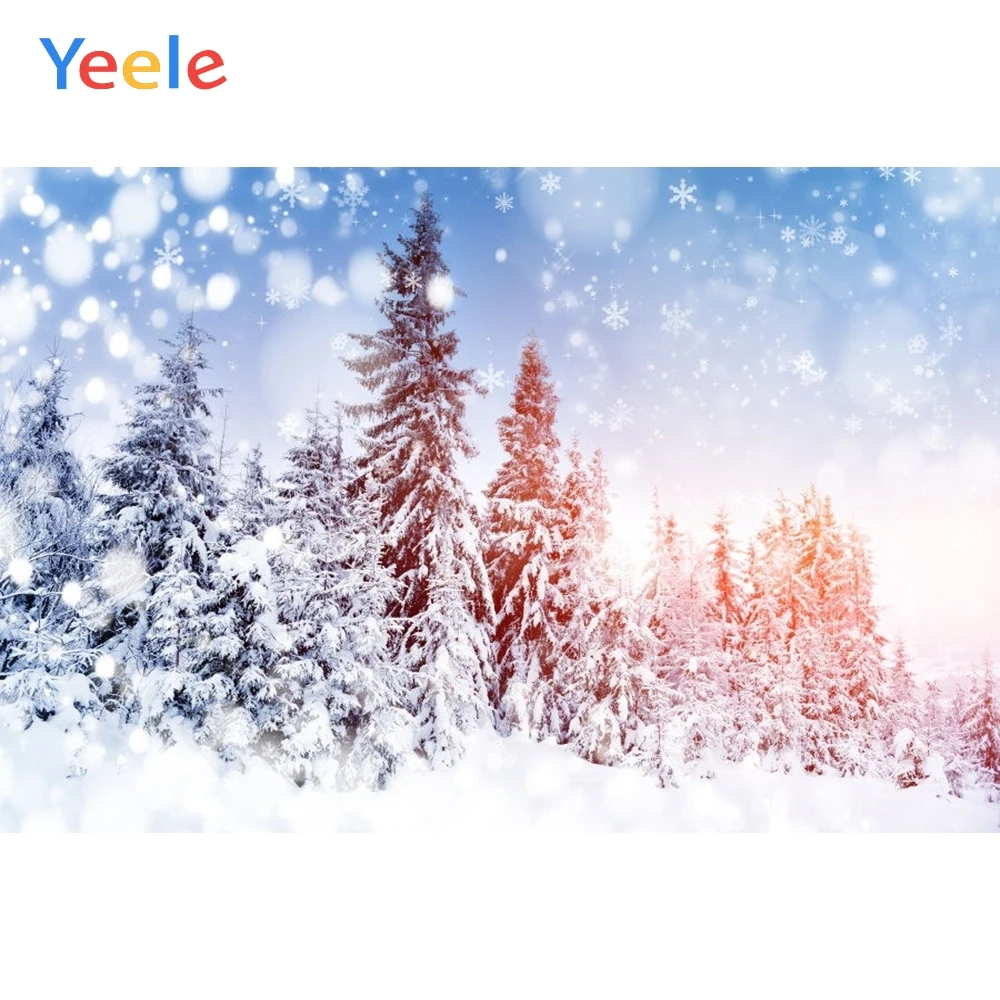 

Yeele Christmas Tree Winter Forest Snow Snowflake Background Vinyl Photography Backdrop For Photo Studio Photophone Photozone