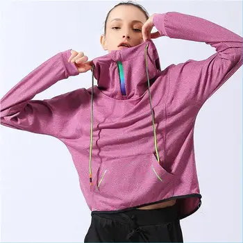 

Autumn winter fashion slim running yoga femme hoody jackets fitness long sleeve gym exercise women coat