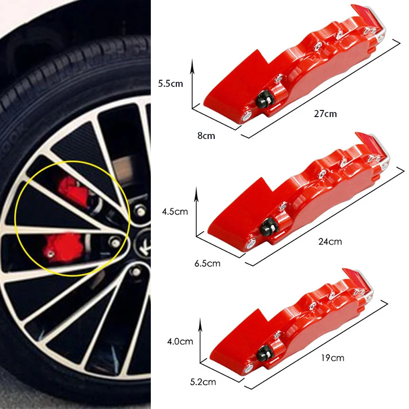 2 шт. Автомобильный ремонт дискового тормоза корпус суппорта крышка тормоза с комплектом подходит для 14-18 дюймов автомобиля красный тормозной Чехол Декор чехол аксессуары для автомобиля