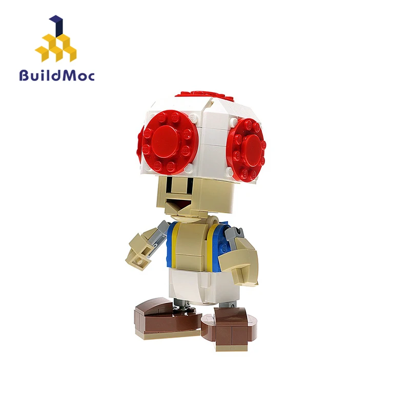 

BuildMoc Bros Luigi Peach toad Goomba Figure Toad Figures Building Blocks For Children Plane Bricks Toys Kid Gift