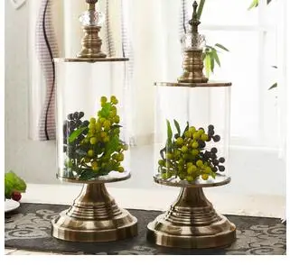 

NORDIC VINTAGE HOME DECOR IRON GLASS JAR SNACK CANDY DESSERT JAR FLOWER ARRANGEMENT STORAGE JARS HOME DECORATION ACCESSORIES