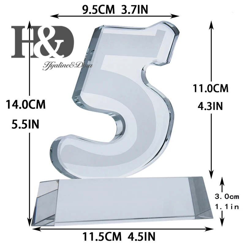 H& D 5-я годовщина хрустальный трофей музыкальная Спортивная награда текст сувениры на заказ миниатюрный Ремесло Украшение дома аксессуары