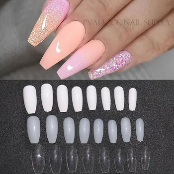 

100Pcs Long Ballerina Shape Full Cover Fake Nails Acrylic Nail Art Tips Salon Manicure Supply