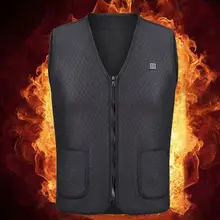 Мужской наружный USB Инфракрасный нагревательный жилет, зимняя гибкая электрическая тепловая одежда, жилет для спорта и пешего туризма
