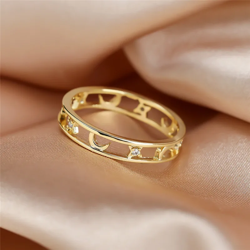 Wedding Rings Gold Color Zircon for Women
