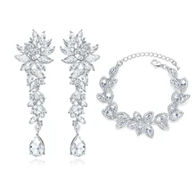 Mecresh серебряный цвет конский глаз Форма Свадебные Ювелирные наборы листьев кластер свадебные серьги браслет наборы для женщин EH1566+ SL046