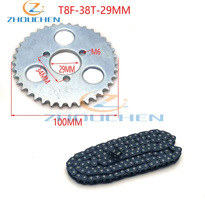 47cc 49cc T8F цепь 136 звенья и 38 54 74 зубья цепная пластина Звездочка для Мини Мото квадроцикл 2 тактный двигатель запчасти аксессуары