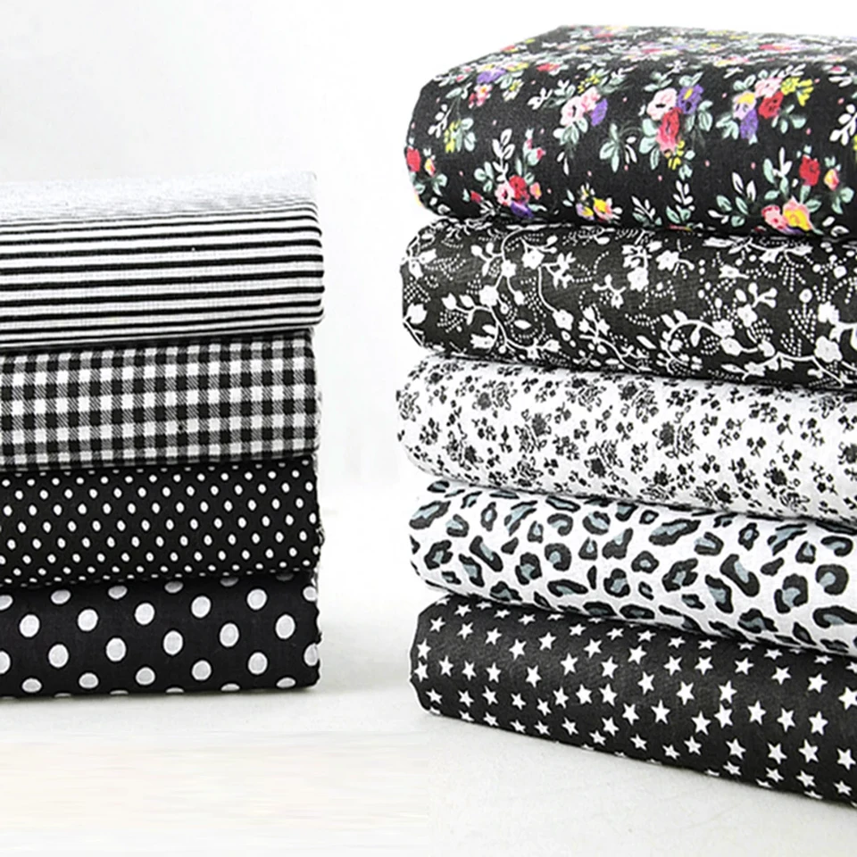 CraftsFabrics 7 pz/lotto 25 cm x 25 cm Giallo Floreale Fat Quarter Bundle 100% Twill di Cotone Tessuti Pretagliati per Patchwork Scrapbooking Nursery Abbigliamento per Bambini Progetti Fai da Te