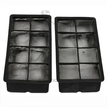 

Black 8 Big Grids Food Grade Silicone Ice Cube Maker Jumbo Large Ice Cube Square Tray DIY Mold Mould Kitchen Accessories