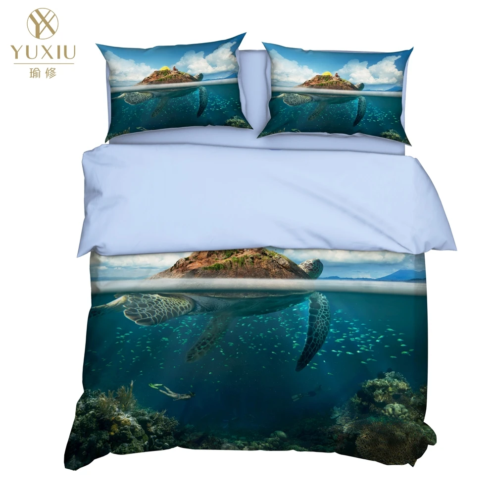 Style 13 YuXiu роскошный набор пододеяльников для пуховых одеял 3 шт. 3D комплекты постельного белья морская черепаха постельное белье пододеяльник Король Королева Полный Твин двойной один размер - Цвет: Style 13