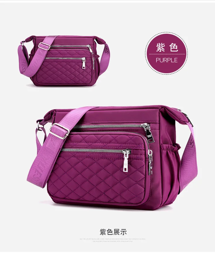 Fashion Lightweight Quilted Trend Spiraea Shoulder Bag Waterproof Nylon Cloth Shoulder Bag Women