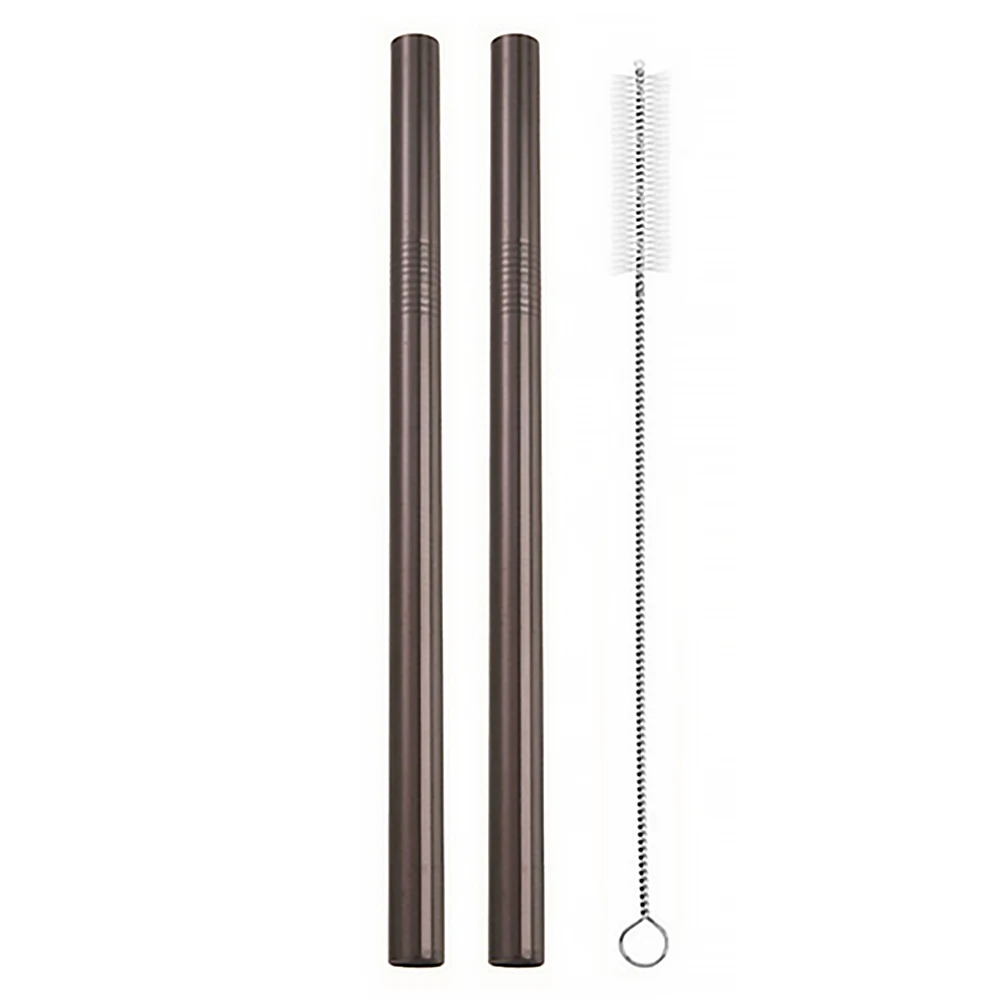 2pcs 1brush Многоразовый металлический питьевой соломы высокого качества соломка из нержавеющей стали большая жемчужина молоко чай сок прямой напиток бар вечерние аксессуары - Цвет: 2pcs 1brush