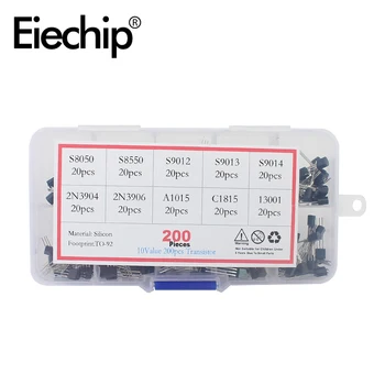 

200pcs/lot Transistor diy kit TO-92 10Value*20pcs electronics Kit S9012 S9013 S9014 S8050 S8550 2N3904 2N3906 C1815 A1015