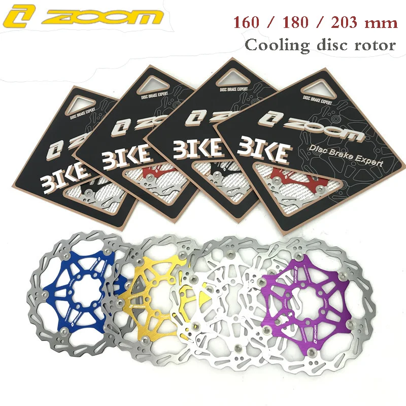 

ZOOM Bicycle Brake Disc Rotor 160/180/203mm Mountain MTB Bike Floating disk cable parts w original box cooling rotor for IIIPRO