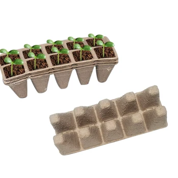

10pcs/set Nursery Pot With Peat Garden Home Biodegradable Plant Starter Tray Greenhouse Seedling Germination Corrugated Paper