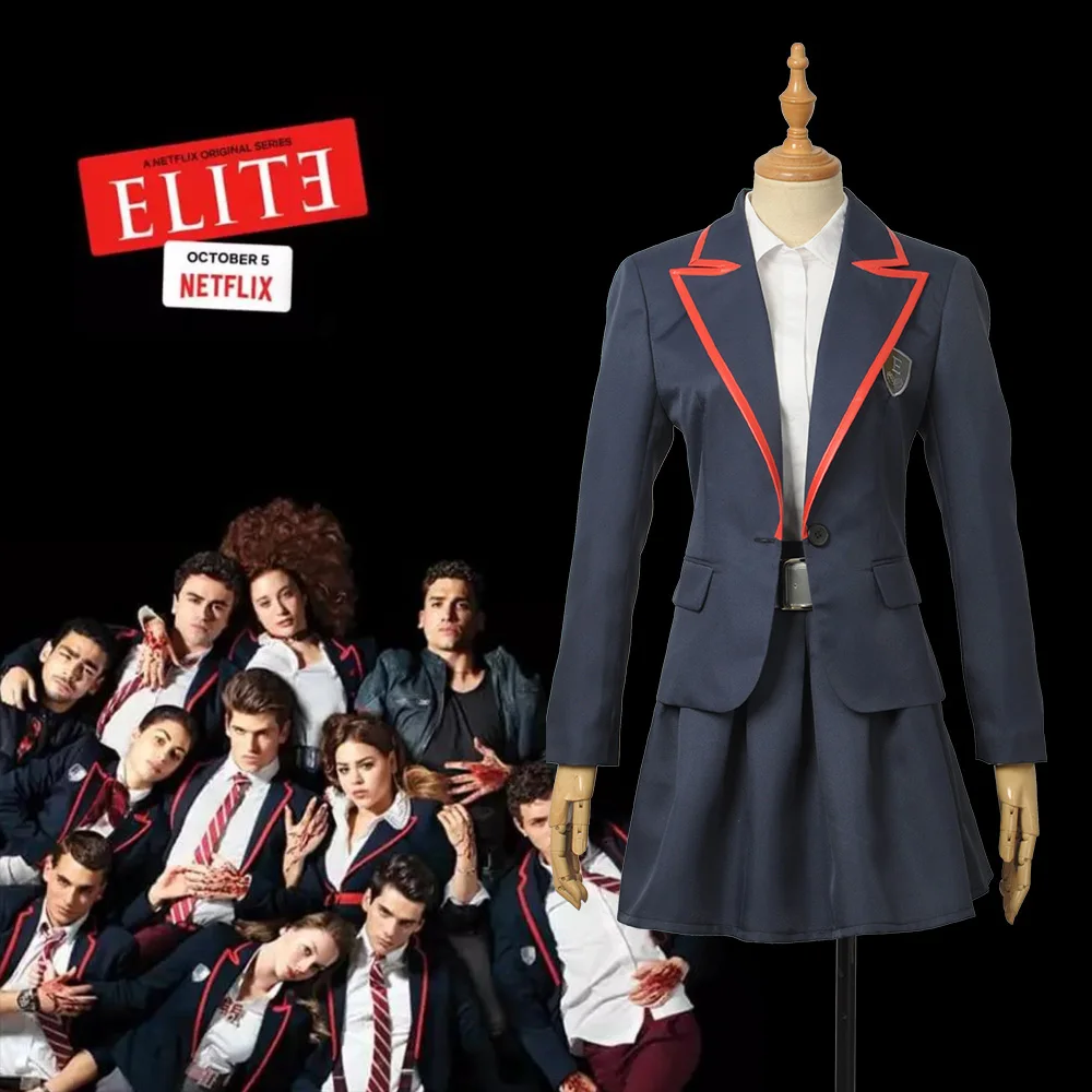 Uniforme de la serie de TV Elite junior, disfraz de Cosplay azul para