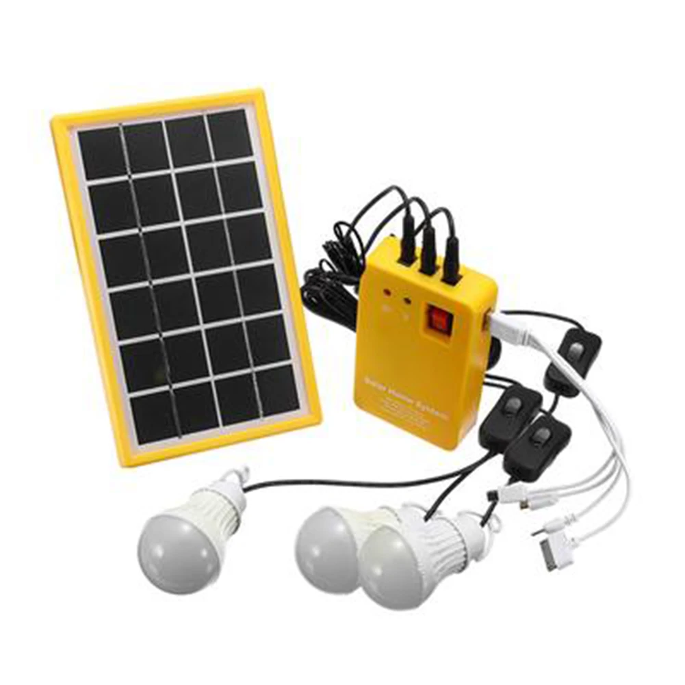 Outdoor Portable Solar Panel Electric Generator 3 LED Bulb Power System Kit Electric Generator 3 LED Bulb Power System Kit Sola