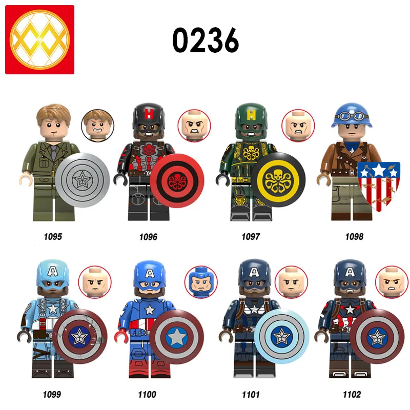 50 шт., конструктор "Капитан Америка", супергерои Marvel, Стив Роджерс, Мстители, строительные блоки, детские игрушки, подарки X0236