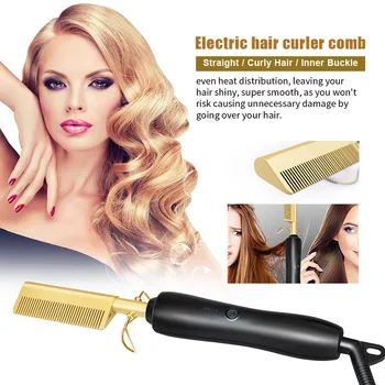 

Wholesale Electric Hair Curler Comb Multifunctional Wet and Dry Hair Use Hair Curling Iron Straightener New M3