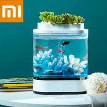 Xiaomi mijia Geometic Mini Lazy Fish Tank usb зарядка самоочищающийся аквариум с 7 цветами светодиодный светильник для домашнего офиса и аквариума