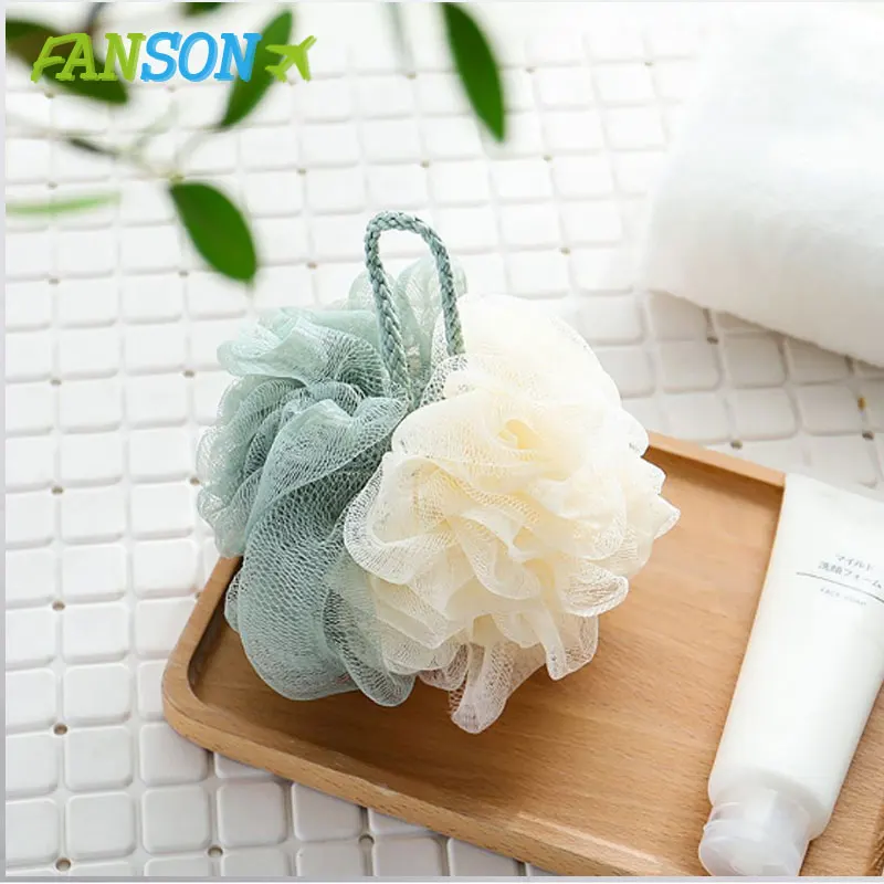FANSON модный шар для ванны, Очищающий шар для тела, двойной цвет, сетчатый массажер для тела, мягкая губка для душа, для мытья ванной, для купания