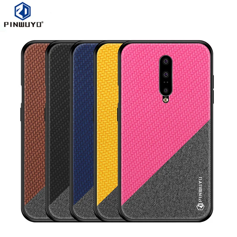 Кожаный чехол PINWUYO для Oneplus 7 с оплеткой из ткани тпу мягкий жесткий защитный