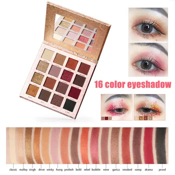 

High Quality 16 Colors Pearlescent Matte Eyeshadow Palette Long Lasting Pigments Pressed Glitter Eye Shadow Pallete Makeup