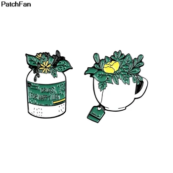 

A3019 Patchfan Flower plant Brooches Pins Pendant Badges Decorated Jewelry insignia For shirt backpack clothes bags shoes