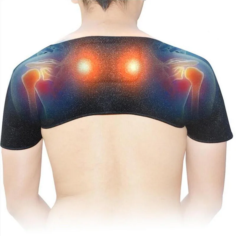 1 шт. Турмалин саморазогревающийся плечевой бандаж Магнитная терапия шея спина плечо осанки Корректирующие ремни забота о здоровье облегчение боли - Цвет: Black