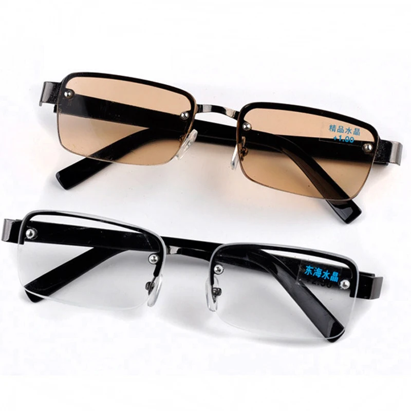 Seemfly Металлические ретро очки с прозрачным видением Лупа полуоправы очки Портативные очки для чтения подарок для родителей дальнозоркость