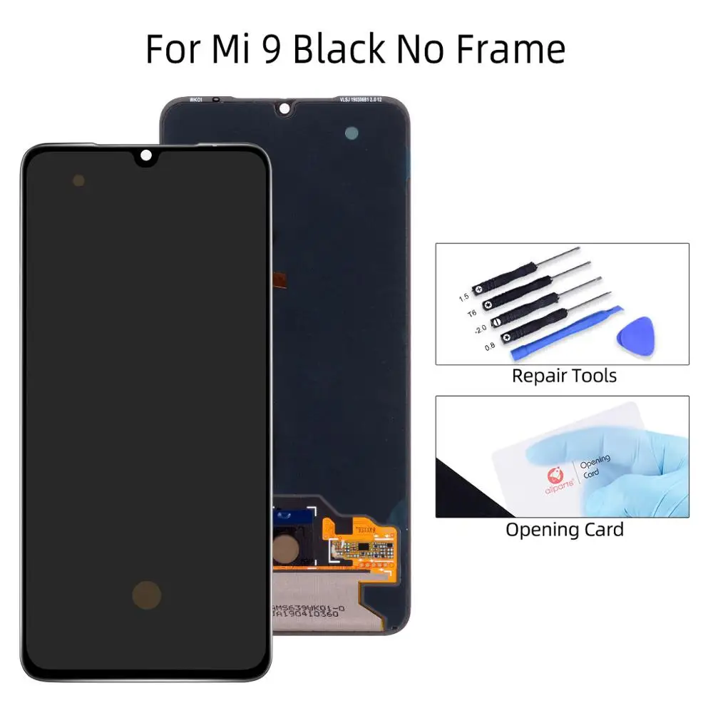 AMOLED ЖК-дисплей для Xiaomi Mi 9 ЖК-дисплей сенсорный экран с рамкой для Xiaomi Mi 9 SE ЖК-дисплей подарок клей инструмент - Цвет: Mi 9 Black No Frame