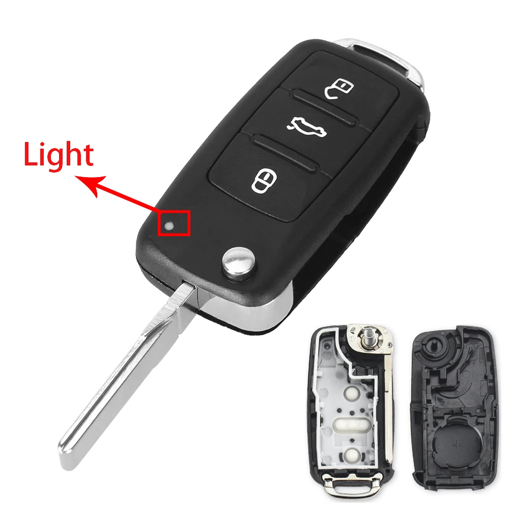 KEYYOU 2/3 кнопки складной Автомобильный ключ Switchblade ключ чехол для выкидного ключа для VW polo passat b5 TIGUAN Golf Volkswagen seat skoda - Количество кнопок: Model 2