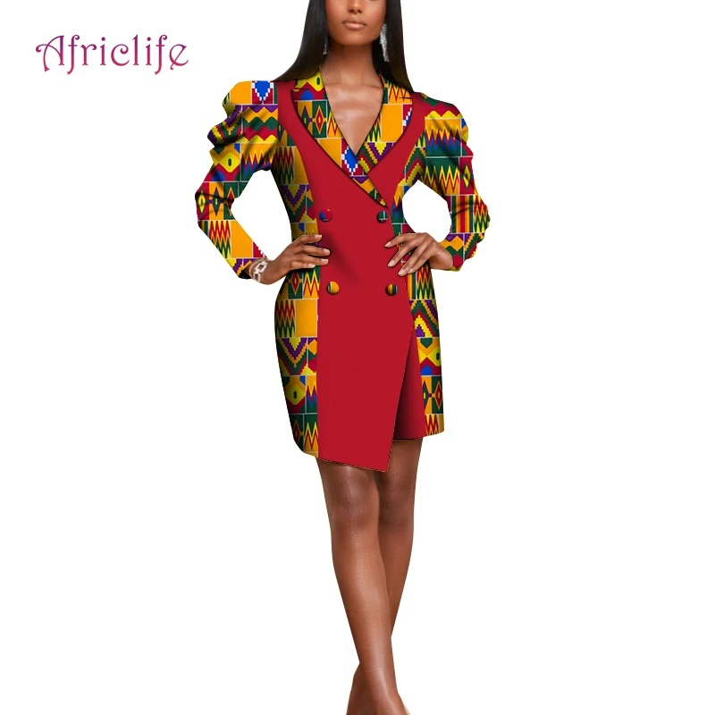 

WY7430 FASHION Patchwork African Women Top African Wax Print Cotton SPRING FALL Long Sleeve LADY SKIRT