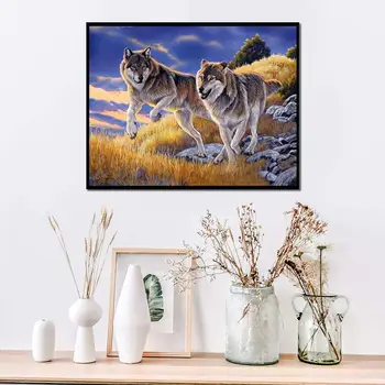 

Hot style diy new 5d diamond painting living room decoration painting Wolf bedroom cross-stitch diamond painting