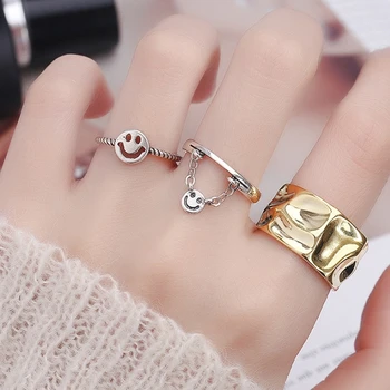 

Morivovog 925 Sterling Silver Irregular Glossy Texture Wide Rings Elegant Thick Top Quality Open Rings for Women Luxury Jewelry