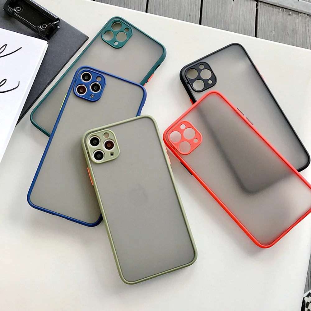Матовый однотонный чехол для телефона iPhone 11 Pro X XR XS Max 6 6S 7 8 Plus SE 2020 12 Mini